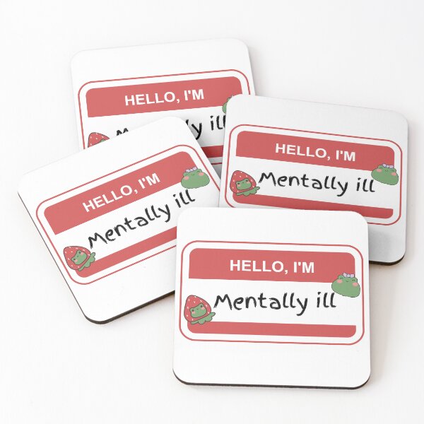 Item preview, Hello, I’m Mentally Ill Badge Strawberry Frogs designed and sold by Twinklesvg.