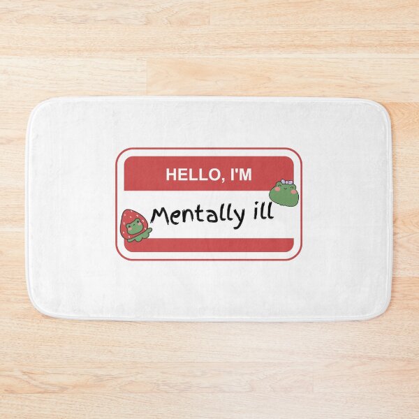 Item preview, Hello, I’m Mentally Ill Badge Strawberry Frogs designed and sold by Twinklesvg.