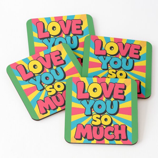 Item preview, Love you so much - in retro art letterforms with bold pop colors designed and sold by Ponted.