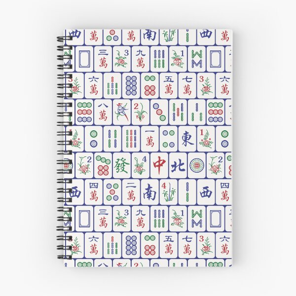 Item preview, Traditional Mahjong Tiles In Neat Pattern Blue Background Version 2 designed and sold by teeworthy.