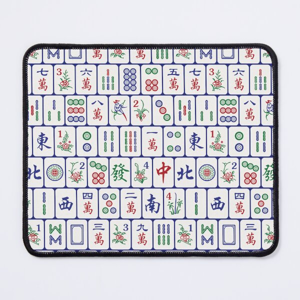 Item preview, Traditional Mahjong Tiles In Neat Pattern Blue Background Version 2 designed and sold by teeworthy.