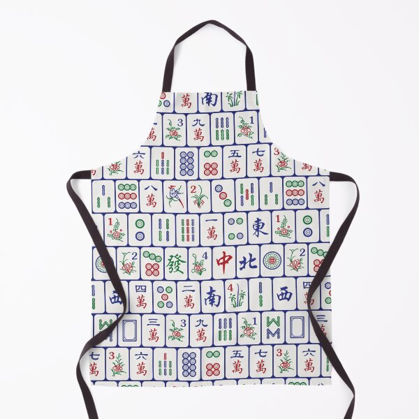 Item preview, Traditional Mahjong Tiles In Neat Pattern Blue Background Version 2 designed and sold by teeworthy.