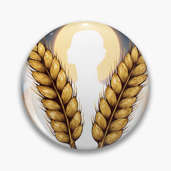 Item preview, Sacred ears of corn from Dura-Europos and Dukhn, offered by God | Divine hieroglyphic halo | Mythical origin of the White Nile | Stylized Egyptian papyrus designed and sold by Absolutsoma.