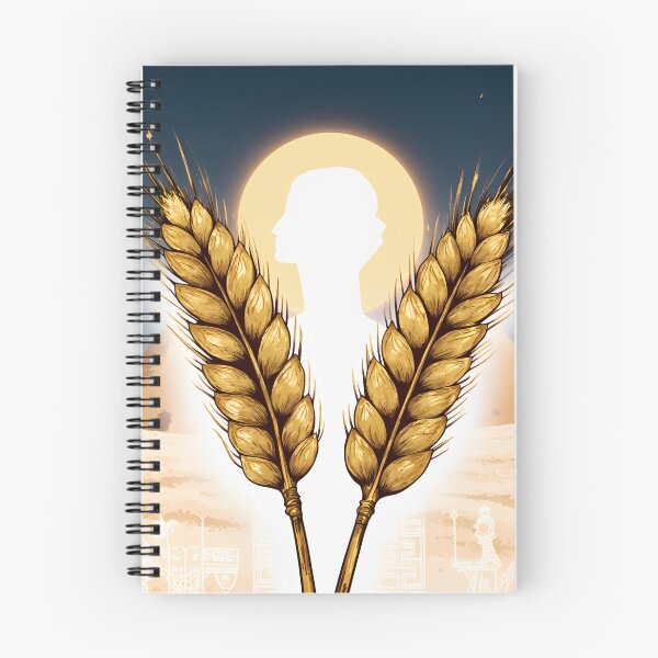 Item preview, Sacred ears of corn from Dura-Europos and Dukhn, offered by God | Divine hieroglyphic halo | Mythical origin of the White Nile | Stylized Egyptian papyrus designed and sold by Absolutsoma.