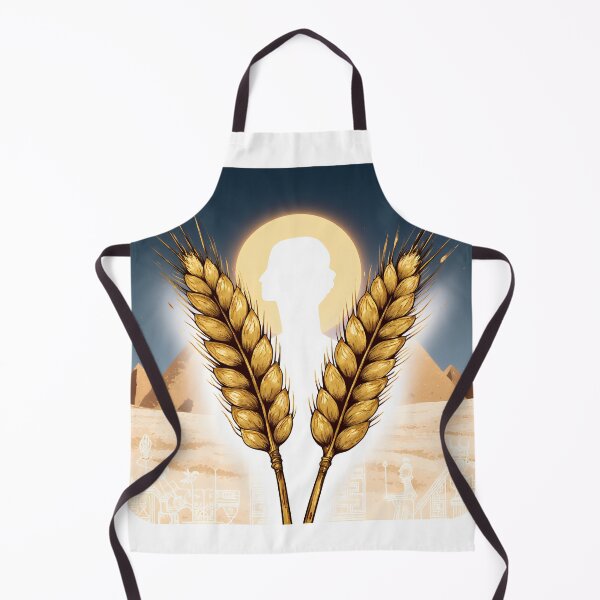 Item preview, Sacred ears of corn from Dura-Europos and Dukhn, offered by God | Divine hieroglyphic halo | Mythical origin of the White Nile | Stylized Egyptian papyrus designed and sold by Absolutsoma.