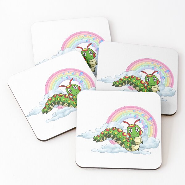 Artikelvorschau, Fröhliche Raupe – Niedliche grüne Raupe auf Regenbogenwolke entworfen und verkauft von Love3Happy.
