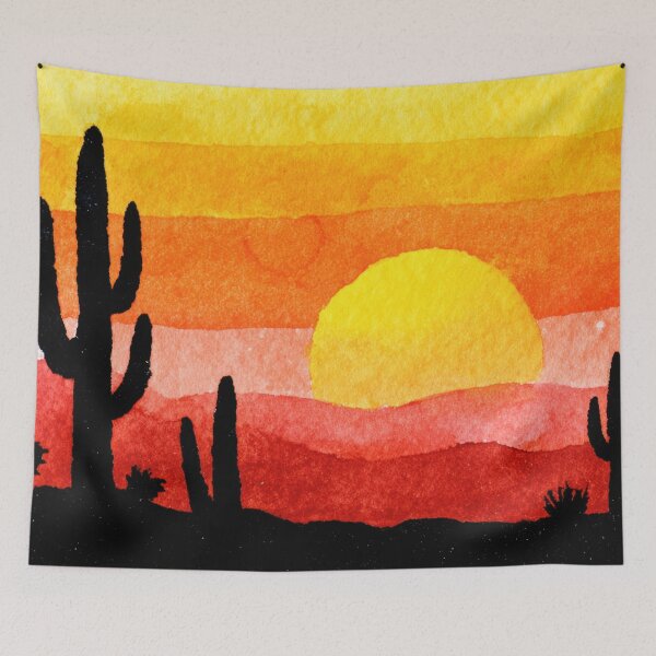 Item preview, Cacti at sunset in desert designed and sold by anytka.