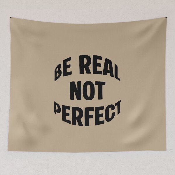 Item preview, Be Real, Not Perfect – Inspiring Minimalist Typography Design designed and sold by icreativestudio.