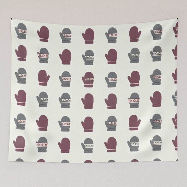 Item preview, Hygge Winter Mittens Seamless Pattern — Scandinavian Burgundy & Grey designed and sold by Soulharmony.