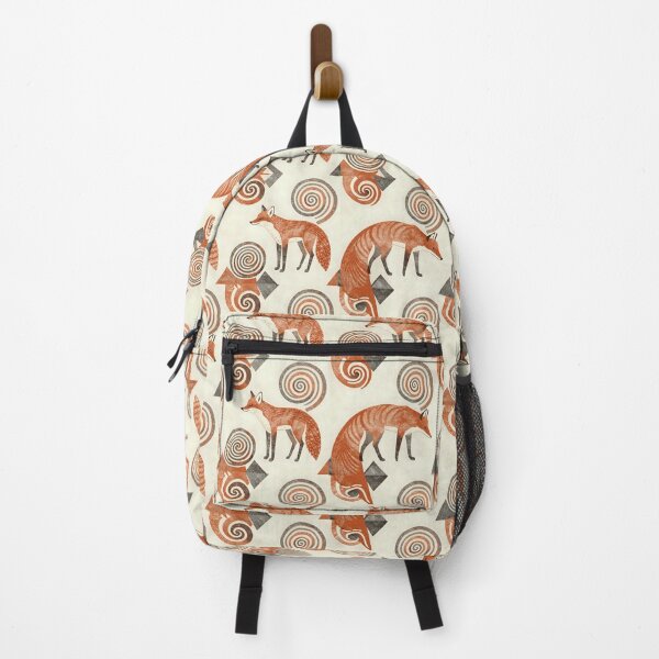 Item preview, Folk Fox Seamless Pattern — Rustic Linocut Red Foxes & Spirals designed and sold by Soulharmony.