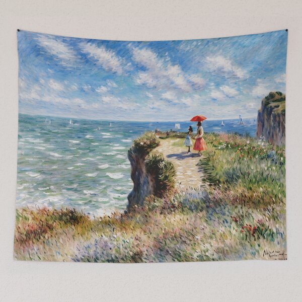 Item preview, Cliff Walk at Pourville - Strolling Amidst the Sea Breeze designed and sold by artdesignsnow.