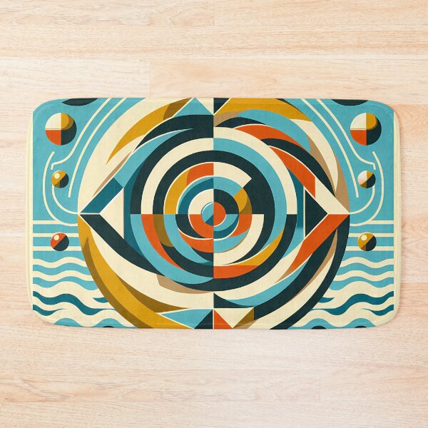 Item preview, Geometric Spiral Eye in Teal and Ochre designed and sold by InkSmithery.