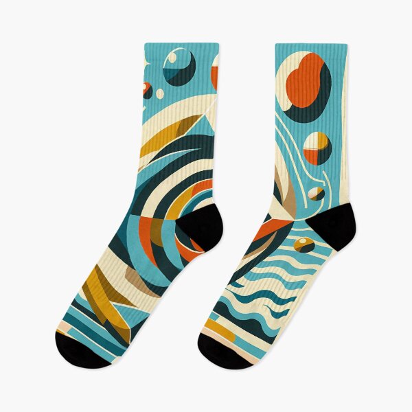 Item preview, Geometric Spiral Eye in Teal and Ochre designed and sold by InkSmithery.