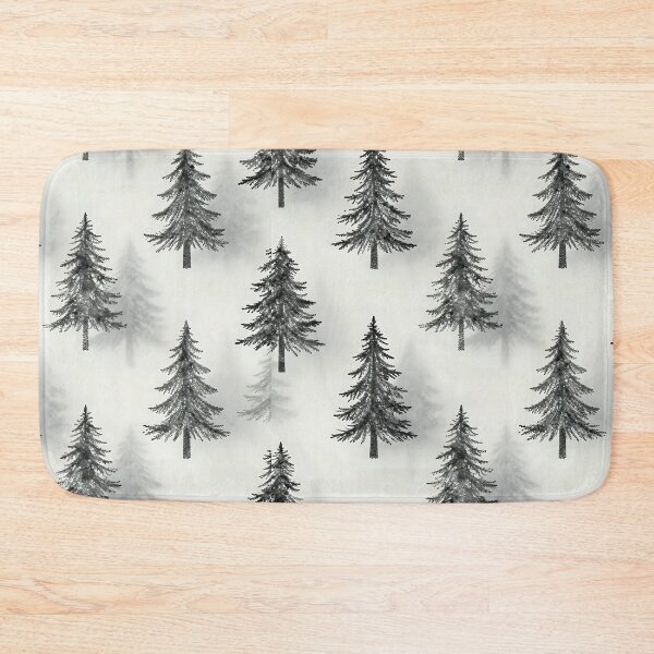 Item preview, Misty Pine Forest Seamless Pattern — Nordic Watercolor Black & White designed and sold by Soulharmony.