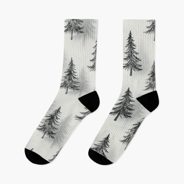 Item preview, Misty Pine Forest Seamless Pattern — Nordic Watercolor Black & White designed and sold by Soulharmony.
