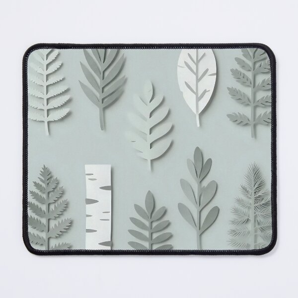 Item preview, Scandinavian Paper-Cut Leaves — Minimal Botanical Grey & White Set designed and sold by Soulharmony.