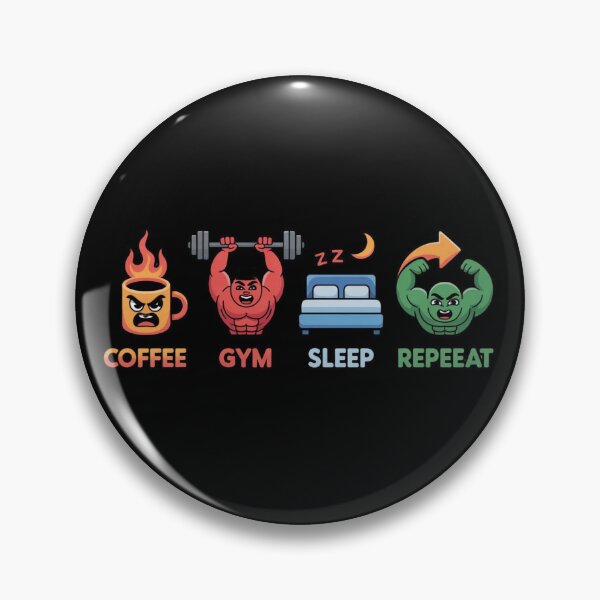 Item preview, Coffee Gym Sleep Repeat – Funny Fitness Cartoon T-Shirt for Gym Lovers designed and sold by RALYSHOP.
