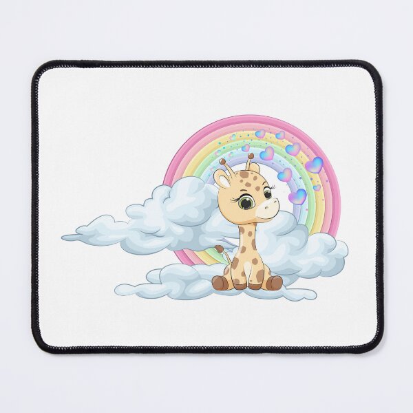 Item preview, Sweet Baby Giraffe - Cute Giraffe Sitting on Cloud with Rainbow designed and sold by Love3Happy.