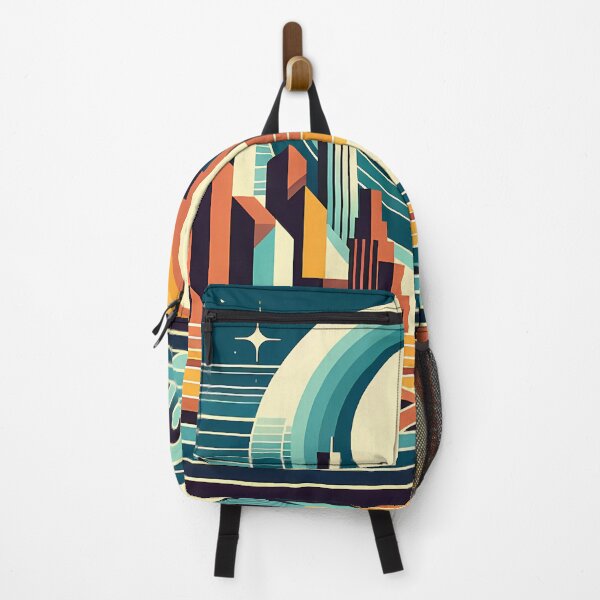 Item preview, Retro Geometric City Sunset with Waves designed and sold by InkSmithery.