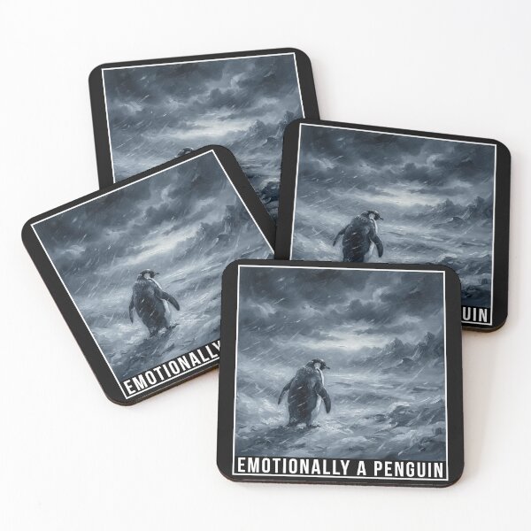 Item preview, Nihilist Penguin Meme Art – Emotionally a Penguin Walking Into the Storm designed and sold by mashingTees.