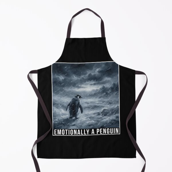 Item preview, Nihilist Penguin Meme Art – Emotionally a Penguin Walking Into the Storm designed and sold by mashingTees.