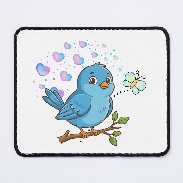 Item preview, Friendly Bird - Cute Blue Bird Chatting with Butterfly designed and sold by Love3Happy.