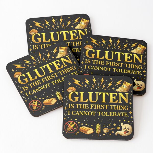 Item preview, Gluten Is the First Thing I Cannot Tolerate – Gold Gluten Free Typography Design designed and sold by Tomasz  Siennicki.