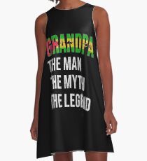 Sao Tomean Grandpa The Man The Myth The Legend, Gift For Sao Tomean Granddad From Sao Tome And Principe - Sao Tome And Principe Flag in Grandpa A-Line Dress