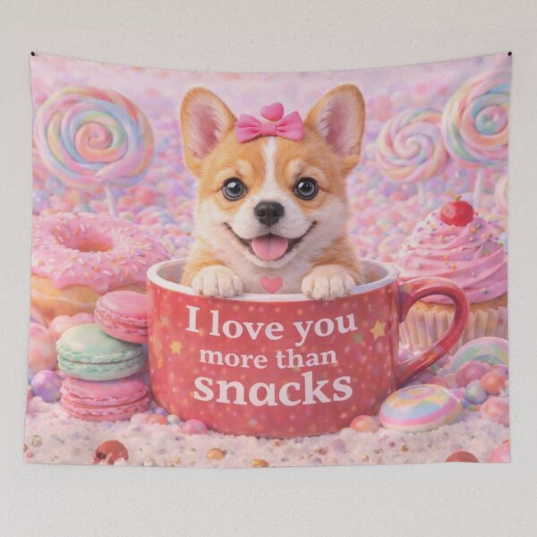 Item preview, Corgi Puppy Loves Snacks designed and sold by GivingJoy.