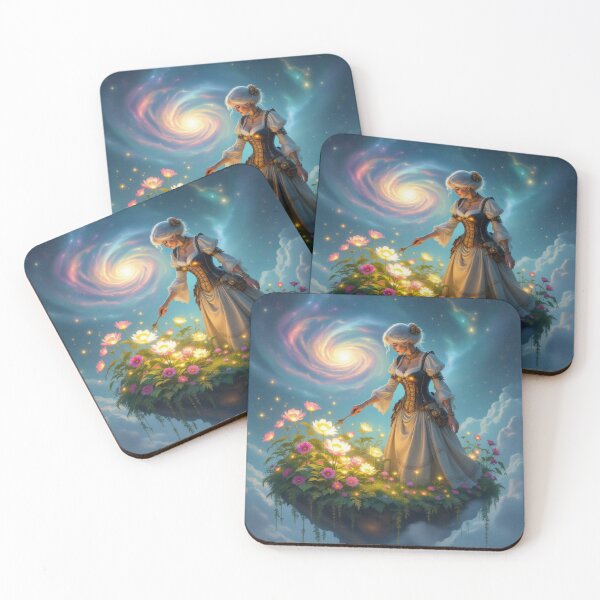 Item preview, Floating Island of Light – Vintage Dress & Cosmic Flowers in a surreal Dreamworld designed and sold by FotoworldEdel.