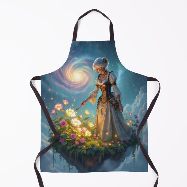Item preview, Floating Island of Light – Vintage Dress & Cosmic Flowers in a surreal Dreamworld designed and sold by FotoworldEdel.