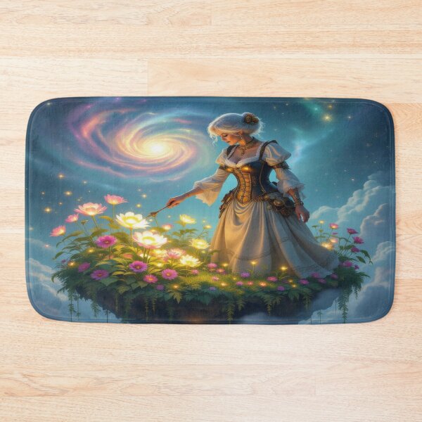 Item preview, Floating Island of Light – Vintage Dress & Cosmic Flowers in a surreal Dreamworld designed and sold by FotoworldEdel.