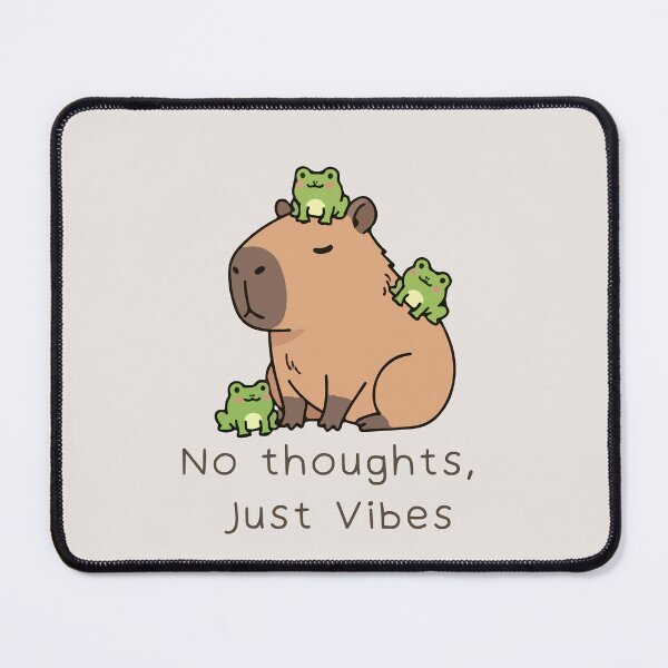 Artikelvorschau, Keine Gedanken, nur Vibes – Capybara-Meme entworfen und verkauft von BrainyLingo.