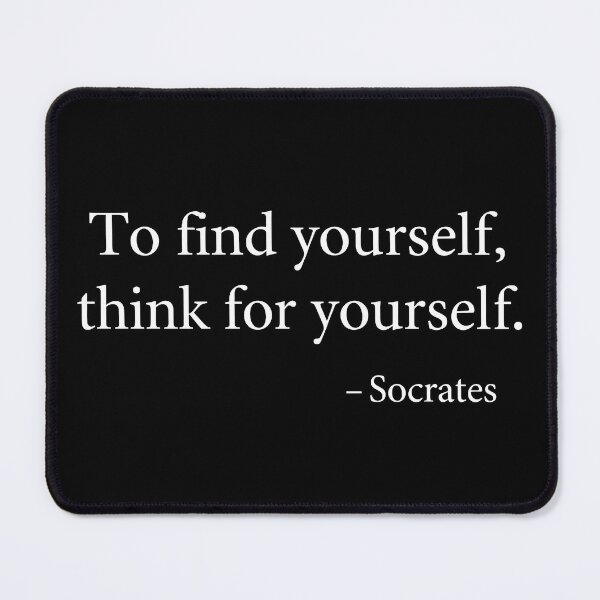 Item preview, Think for Yourself – Socrates Quote Minimalist T-Shirt (White Font) designed and sold by TshirtsLabs.