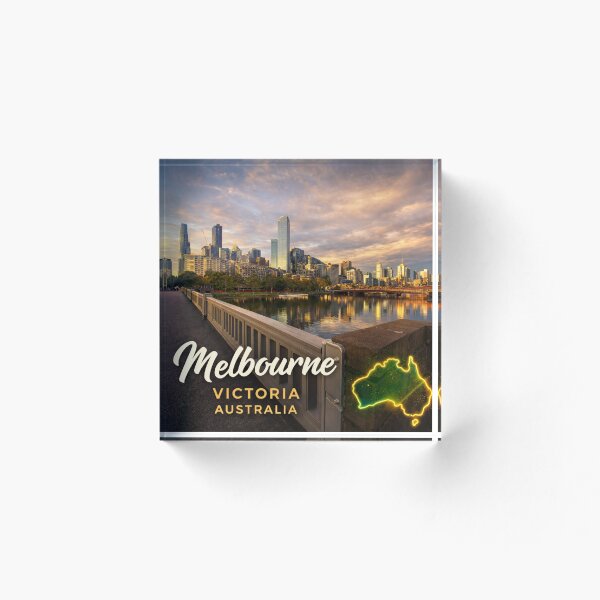 Artikelvorschau, Goldene Spiegelungen – Melbourne am Yarra entworfen und verkauft von SmashedApples.