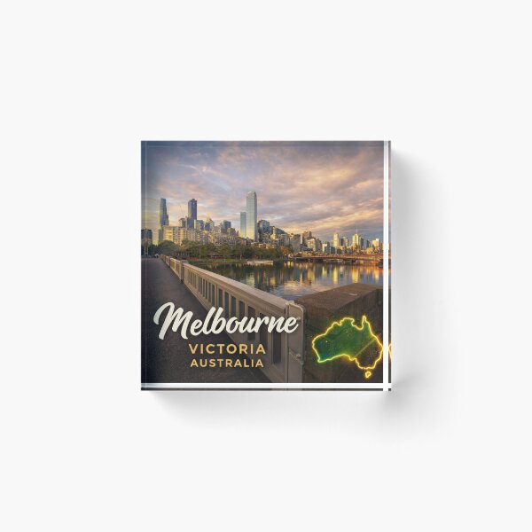 Item preview, Golden Reflections — Melbourne on the Yarra designed and sold by SmashedApples.
