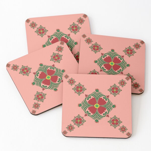 Item preview, Thai Floral Geometry on Blush Pink Background designed and sold by OIL Pattern Design .