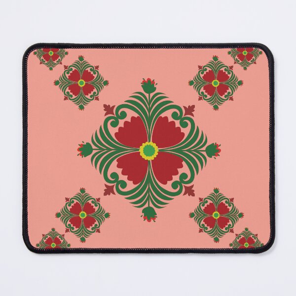 Item preview, Thai Floral Geometry on Blush Pink Background designed and sold by OIL Pattern Design .