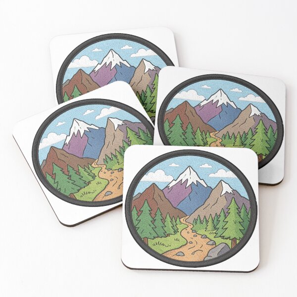 Item preview, Mountain Trail Patch – Embroidered Nature Adventure Badge designed and sold by myforestfog.