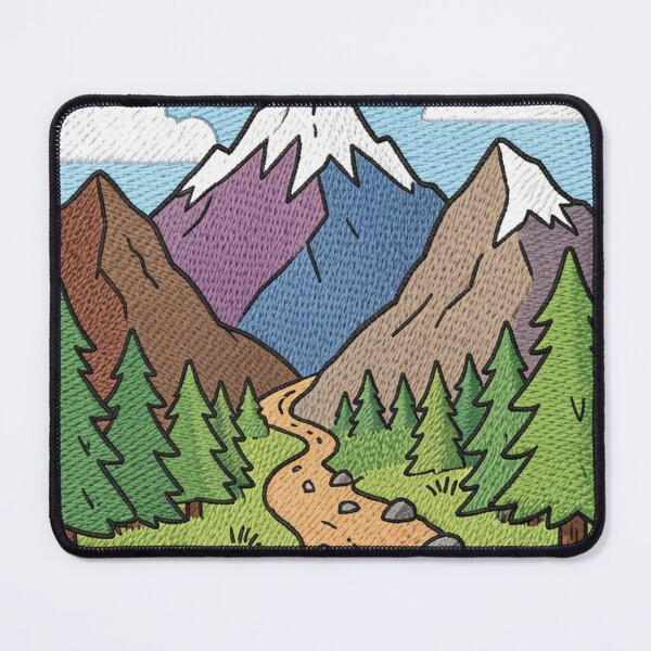 Item preview, Mountain Trail Patch – Embroidered Nature Adventure Badge designed and sold by myforestfog.