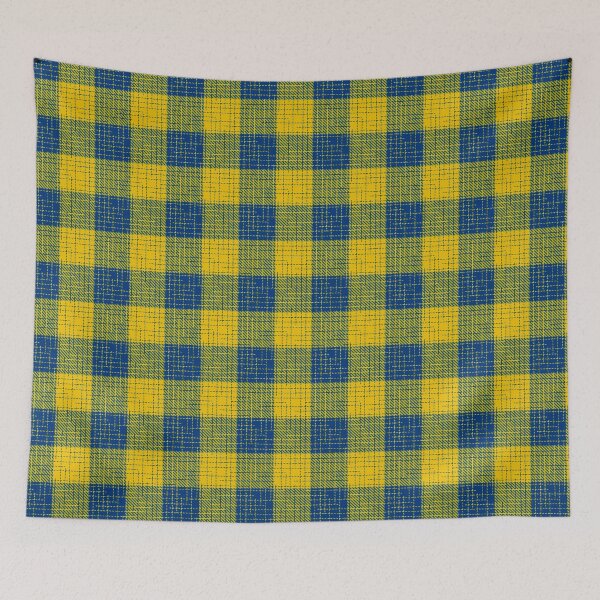 Item preview, Yellow and Blue Crosshatch Plaid Gingham Design  designed and sold by PatternTitan.