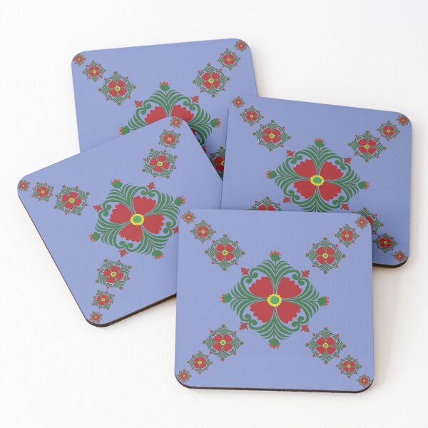 Item preview, Thai Floral Geometry on Soft Blue Background designed and sold by OIL Pattern Design .