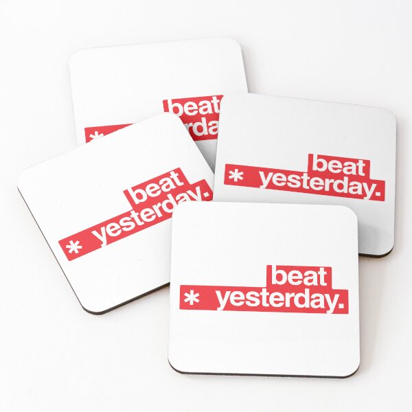Item preview, Beat Yesterday: Your Daily Motivation - Red color designed and sold by GregInJapanShop.