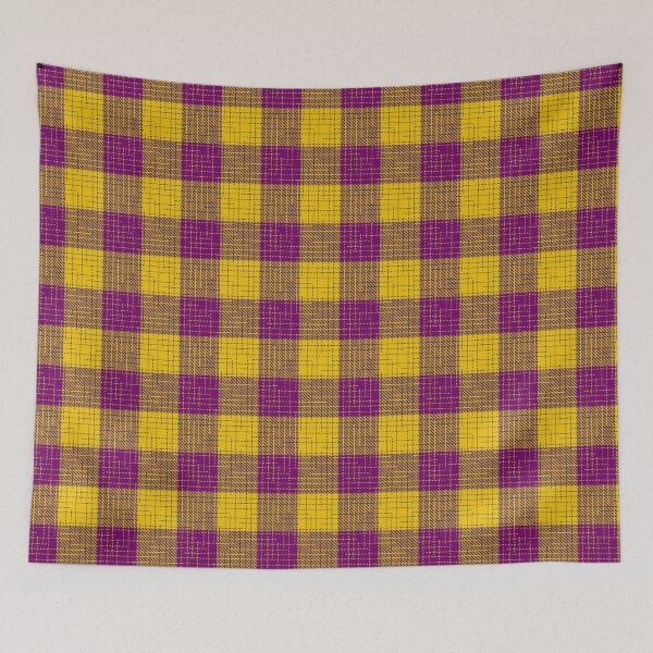 Item preview, Yellow and Purple Crosshatch Plaid Gingham Design  designed and sold by PatternTitan.