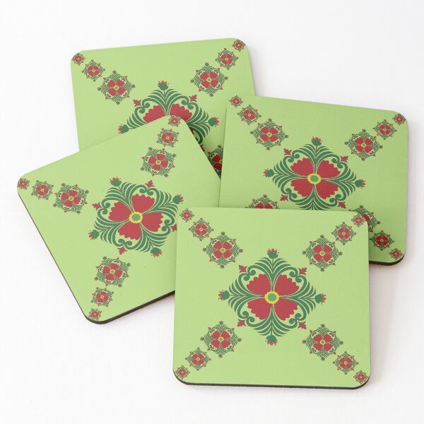 Item preview, Thai Floral Geometry on Fresh Green Background designed and sold by OIL Pattern Design .