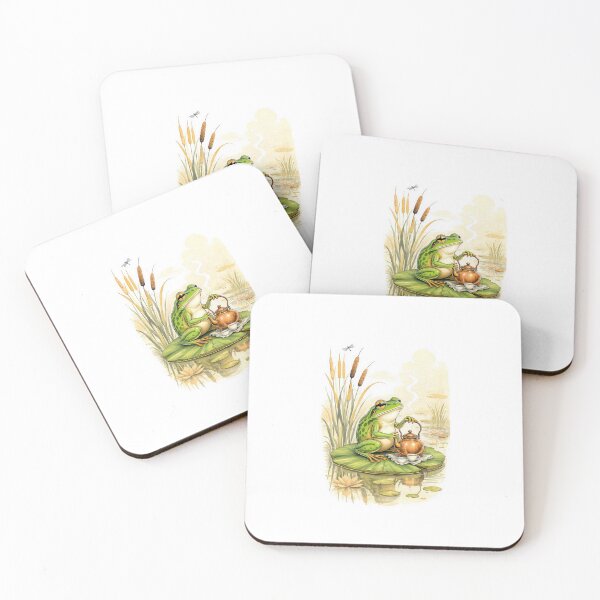 Item preview, Tea Brewing Frog Cottagecore Art / Cozy Frog Morning Ritual Illustration designed and sold by PictorialWhimsy.