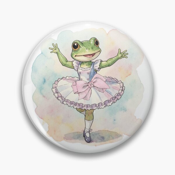 Item preview, watercolor Retro Ballerine Frog  designed and sold by Frogs&Waters.