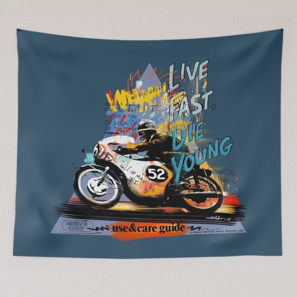 Item preview, Live Fast, Die Young-TT Isle of Man designed and sold by Matalobos /  Retro Art & Classic Machines.