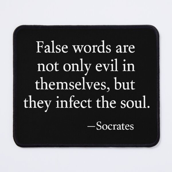 Item preview, False Words Infect the Soul – Socrates Quote Minimalist T-Shirt (White Font) designed and sold by TshirtsLabs.