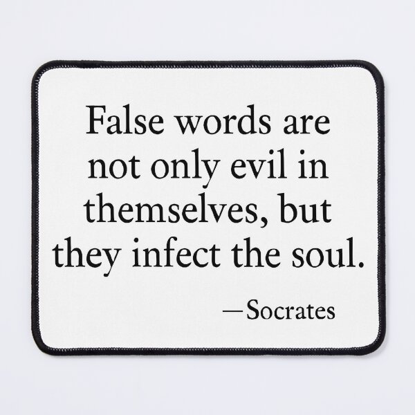 Item preview, False Words Infect the Soul – Socrates Quote Minimalist T-Shirt (Black Font) designed and sold by TshirtsLabs.